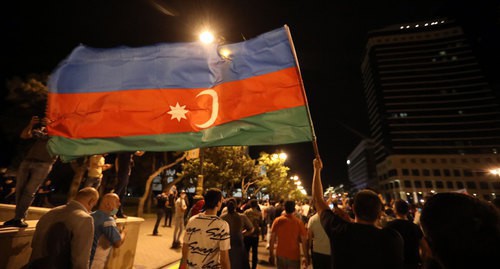 A spontaneous march in support of the Azerbaijani army, July 14, 2020. Photo by Aziz Karimov for the "Caucasian Knot"