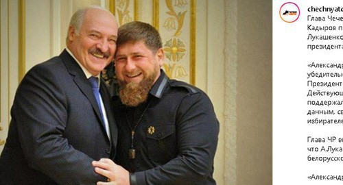 Alexander Lukashenko (on the left) and Ramzan Kadyrov. Screenshot of the video https://www.instagram.com/p/CDtKjGop-XU/