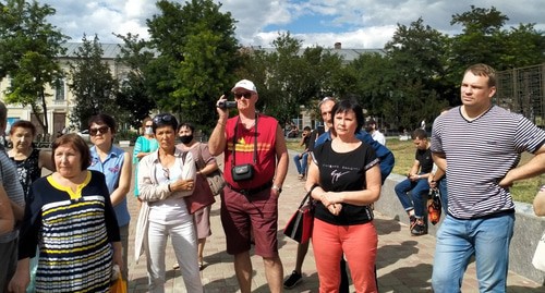 Pickets and a gathering in support of Belarusian citizens  in Astrakhan, August 15, 2020. Photo by Alena Sadovskaya for the Caucasian Knot
