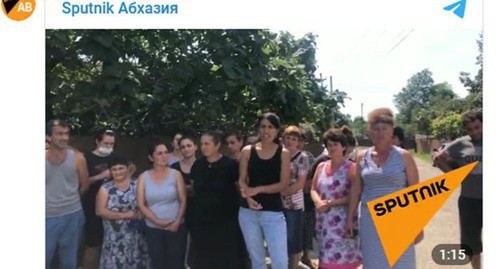 Residents of Abkhazian village demanded to cancel the quarantine regime. Screenshot of the video https://t.me/SputnikAbkhazia/3353
