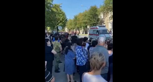 March of South-Ossetian residents. Screenshot from the video posted by the Caucasian Knot
