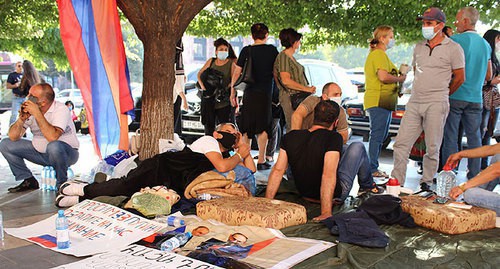 Participants of the hunger strike in Yerevan. Photo by Tigran Petrosyan for the "Caucasian Knot"