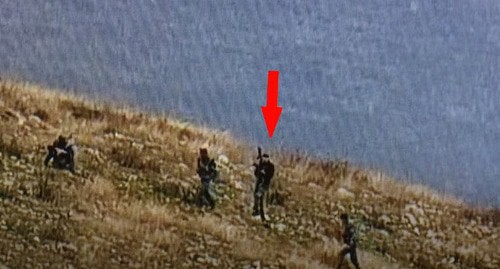 Screenshot of a video filmed in the southeastern direction of the contact line in Karabakh. It is noted that the militants differ both in equipment and behavior from the military personnel of the Azerbaijani Armed Forces. Screenshot of the video by NKR DEFENSE ARMY https://www.youtube.com/watch?v=A7E1RSmHPmo&amp;feature=emb_logo
