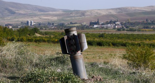 Remains of rocket missile near Martuni (Khojavend), October 14, 2020. Photo: REUTERS/Stringer