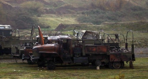 Military vehicle of the Nagorno-Karabakh Army destroyed during hostilities. Photo by Aziz Karimov for the Caucasian Knot