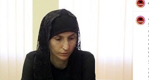 Oksana Sotieva, Inal Djabiev's widow. Screenshot of the post on Instagram "ЧП Цхинвал" https://www.instagram.com/p/CKA4OMVLrsm/