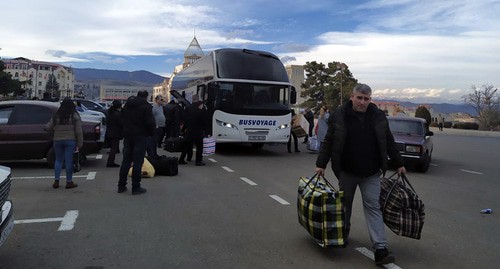 Residents of Nagorno-Karabakh return from Yerevan to Stepanakert, January 16, 2021. Photo by Alvard Grigoryan for the Caucasian Knot