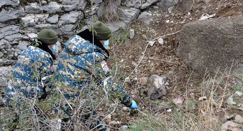 Search for remains of people. Photo: press service of the Nagorno-Karabakh Ministry for Emergencies https://www.facebook.com/RescueServiceOfTheNKR/