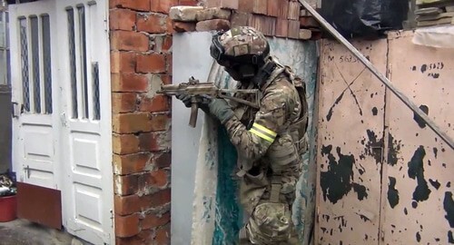 A counterterrorist operation (CTO) in Makhachkala on March 11, 2021. Photo by the press service of the National Antiterrorist Committee (NAC) http://nac.gov.ru/kontrterroristicheskie-operacii/v-dagestane-v-hode-kto-neytralizovan-bandit-1.html#&amp;gid=1&amp;pid=1