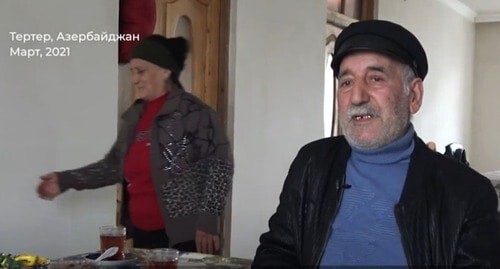 Gazanfar Farzaliev, who came under fire during the aggravation of the Karabakh conflict. Screenshot of the video by "Meydan.TV" https://www.youtube.com/watch?v=3Bd4BtDSE3U