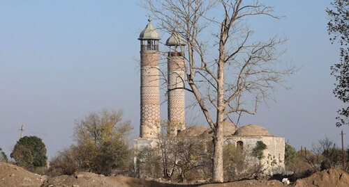 The intact mosque minarets in Agdam. November 24, 2020. Photo by Aziz Karimov for the "Caucasian Knot"