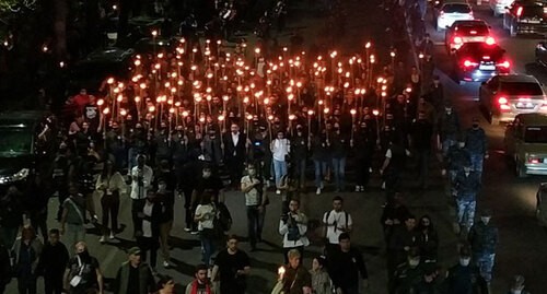 A torchlight march in Yerevan. April 23, 2021. Photo by Armine Martirosyan for the "Caucasian Knot"
