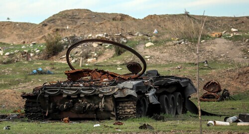 A tank destroyed by the Azerbaijani Army, December 18, 2021. Photo by Aziz Karimov for the Caucasian Knot
