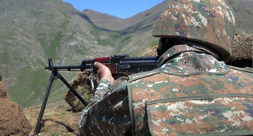 An Armenian soldier. Photo by the press service of the Armenian Ministry of Defence https://www.mil.am/ru/news/9372
