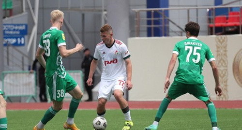 A football match between the “Akhmat” and “Lokomotiv” teams. Photo: official website of the 'Lokomotiv' club, http://www.fclm.ru/ru