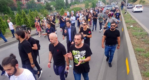 A march in memory of Lekso Lashkarava in Tbilisi. July 14, 2021. Photo by Beslan Kmuzov for the "Caucasian Knot"