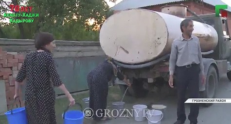 Screenshot from a video about the help to villagers in Chechnya with the supply of water as part of a charity event held by the Kadyrov Foundation, http://www.instagram.com/p/CRhJo0qjez3/