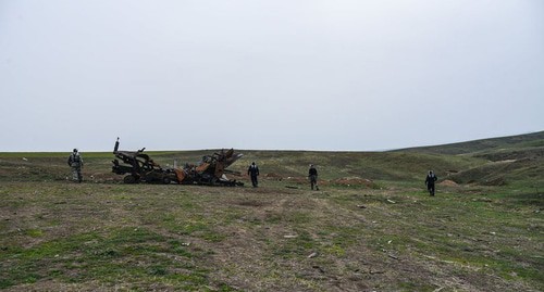 Search activities in the combat zone in Nagorno-Karabakh. Photo: press service of the Emergency Service of the Ministry of Interior of Nagorno-Karabakh