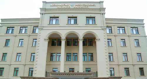 The building of the Azerbaijani Ministry of Defence (MoD). Photo by the press service of the Azerbaijani MoD