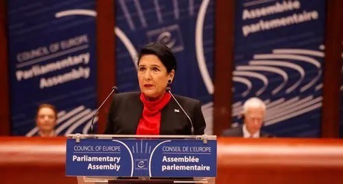 Salome Zurabishvili attending PACE session on January 28, 2020. Photo: official website of the President of Georgia