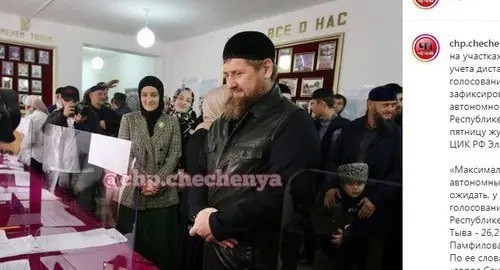 Election in Chechnya. Screenshot: http://www.instagram.com/p/CT7Q0xdM9b9/