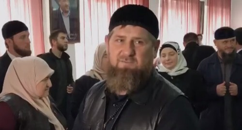 Ramzan Kadyrov at a polling station on September 19, 2021. Screenshot of the video by the Grozny - Inform news agency https://www.youtube.com/watch?v=JfUz-3bs0aA