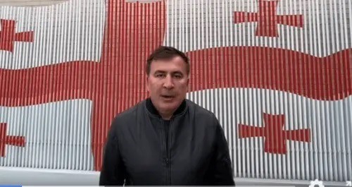 Screenshot of video posted in Saakashvili's Facebook account, September 27, 2021. http://fb.watch/8jaaOTeSGP/