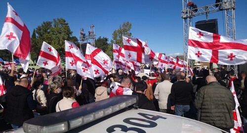 Participants of a rally in Rustavi. Photo by Beslan Kmuzov for the "Caucasian Knot"