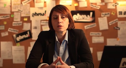 Elene Khoshtariya, the leader of the “Droa” Party. Screenshot of the video Droa • დროა https://www.youtube.com/watch?v=nTZ1CzBaOT
