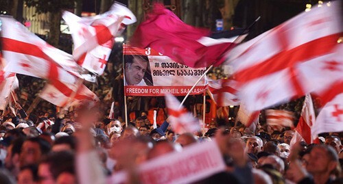 A rally in support of Mikhail Saakashvili. October 14, 2021. Photo: REUTERS/Irakli Gedenidze