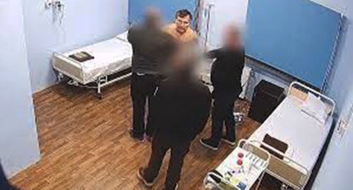 Mikhail Saakashvili in a prison hospital. Photo: facebook/moc.gov.ge