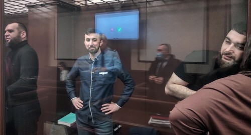 Abubakar Rizvanov, Kemal Tambiev and Abdulmumin Gadjiev in the courtroom, December 2, 2021. Photo by Konstantin Volgin for the "Caucasian Knot"