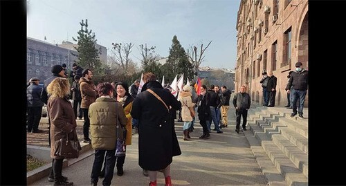 Protest action in support of "Sasna Tsrer"; Yerevan, December 7, 2021 Screenshot: https://www.facebook.com/sasnatzrer/posts/291061119728080