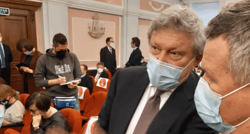 Grigory Yavlinsky in the courtroom. He called the war against “Memorial” a war against oneself. Photo by Rustam Djalilov for the "Caucasian Knot"