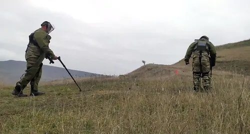 Military sappers demine territories in Nagorno-Karabakh. Photo: press service of the Ministry of Defense of Azerbaijan, https://mod.gov.az/az/news/muhendis-qosunlarinin-fealiyyeti-haqqinda-melumat-video-38745.html