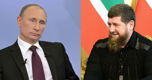 Vladimir Putin (left) and Ramzan Kadyrov. Collage prepared by the Caucasian Knot. Photo: http://kremlin.ru/ https://www.grozny-inform.ru/news/society/131164/