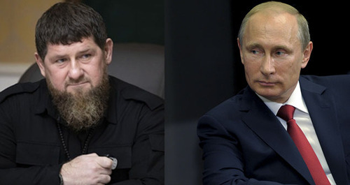 Ramzan Kadyrov (left) and Vladimir Putin. Collage prepared by the Caucasian Knot. Photo: kremlin.ru, Grozny-Inform