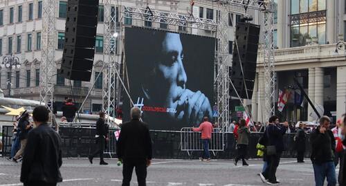 Mikhail Saakashvili's portrait in Freedom Square, Tbilisi. Photo by Inna Kukudzhanova for the "Caucasian Knot"