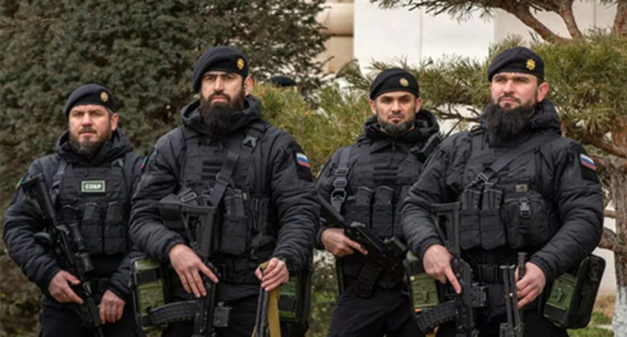 Chechen fighters. Photo by the press service of the head of Chechnya