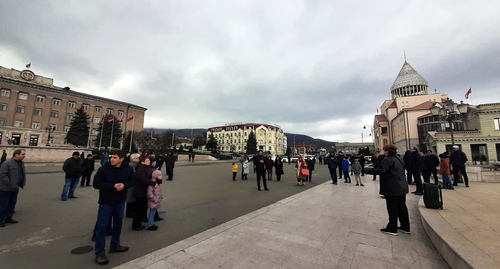 A peaceful action in Stepanakert. Nagorno-Karabakh. March 12, 2022. Photo by Alvard Grigoryan for the "Caucasian Knot"