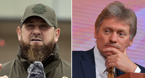 Ramzan Kadyrov, Dmitry Peskov. Photos from Kadyrov's page on "VKontakte" https://vk.com/ramzan?z=photo279938622_457309980%2Fphotos279938622; Kremlin's press office Kremlin.ru