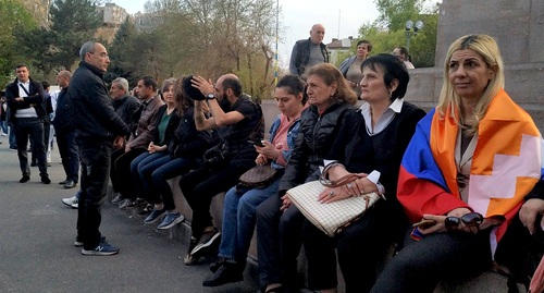 Participants of a protest action in Yerevan. Photo by Armine Martirosyan for the "Caucasian Knot"