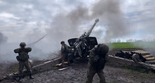 Russian military servicemen in Ukraine. Image made from video posted by the Ministry of Defence of Russia: https://t.me/mod_russia/14879