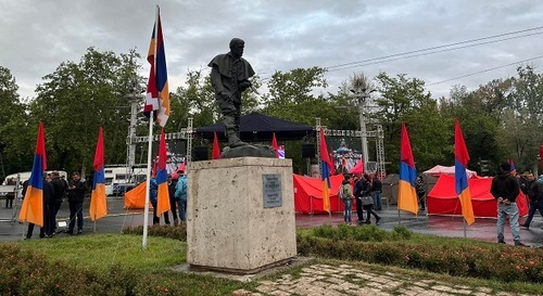 The tents installed by protesters in Yerevan. Photo by Armine Martirosyan for the "Caucasian Knot"