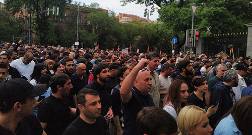 Participants in the rally. Yerevan, May 4, 2022. Photo by Tigran Petrosyan for the "Caucasian Knot"