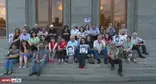 Participants in a symbolic sit-in strike in Yerevan on June 15, 2022. Screenshot of the video https://www.youtube.com/watch?v=dRkkxs0tQ_g