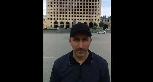 Djansukh Adleiba announced the beginning of his hunger strike. Screenshot of the video on David Zhvania's YouTube channel https://www.youtube.com/watch?v=yxWkDNhiq7k