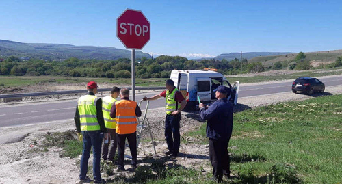 Inspection of the intermunicipal road Cherkessk-Khabez. Photo courtesy of the press service of the Karachay-Cherkessian Republican Department of Public Roads of Territorial Importance 