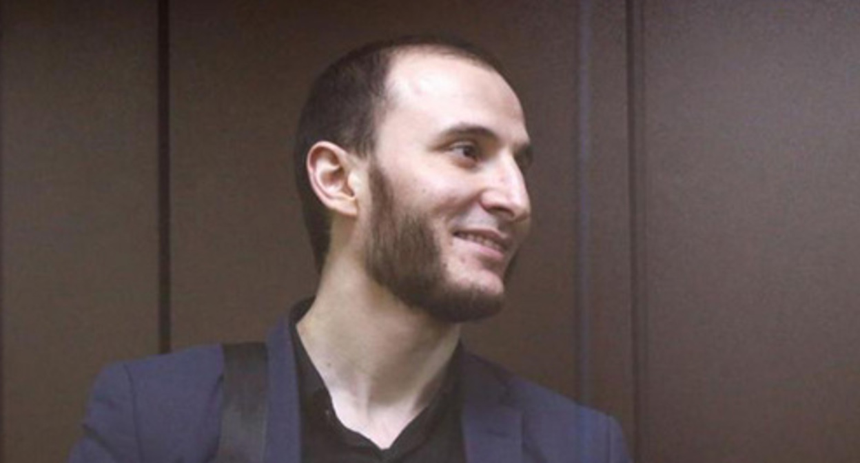 Bagaudin Khautiev in the courtroom. Photo https://memohrc.org ** included by the Russian Ministry of Justice in the register of NCOs, performing the functions of a foreign agent