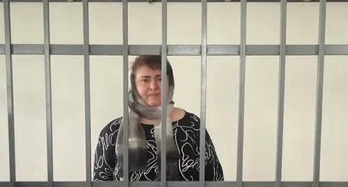 Zarema Musaeva in the court room. Photo from the Telegram channel "Krovavaya Barynya" (Blood Lady)